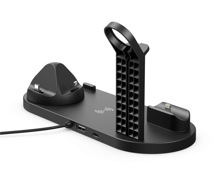 Cargador inalámbrico 5 en 1 para iPhone 14 13 12 11X8 Apple Watch Airpods cargadores de teléfono de escritorio estación de carga rápida