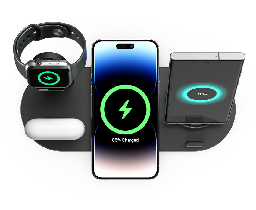 Cargador inalámbrico 5 en 1 para iPhone 14 13 12 11X8 Apple Watch Airpods cargadores de teléfono de escritorio estación de carga rápida